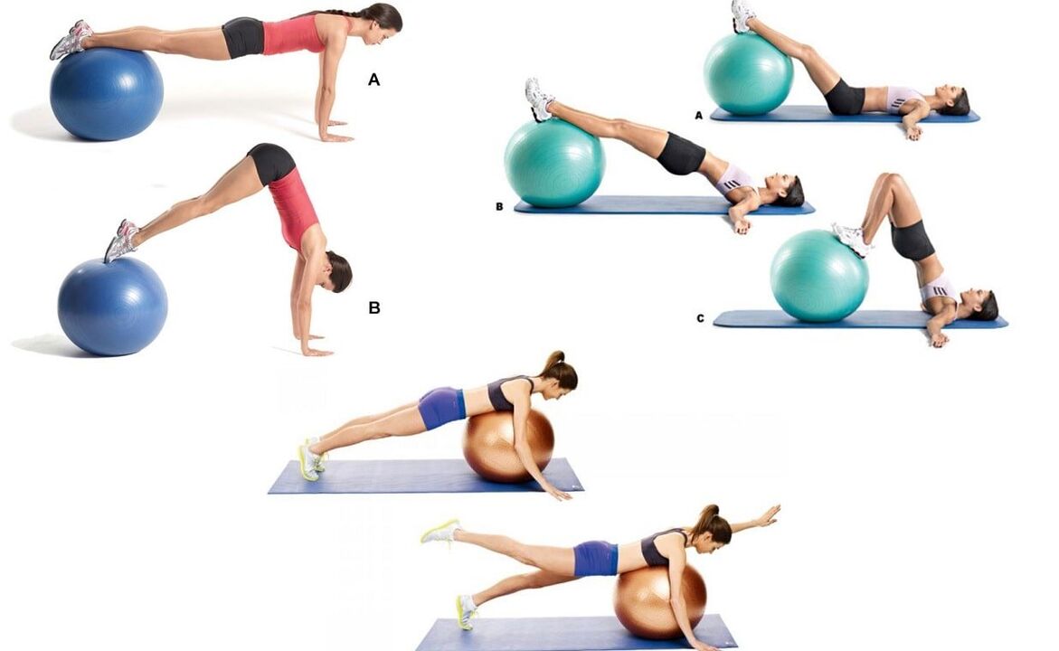 Effective exercises to prevent spinal osteochondrosis in a fitball